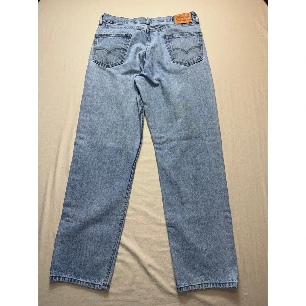 Levis 550 Mens Relaxed Fit Tapered Leg Light‎ Wash Denim Jeans Blue 36x34